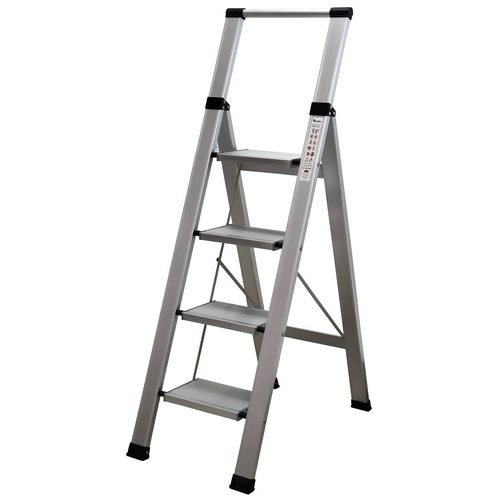 Homelux Escalera Doméstica de Aluminio Plano de 4 Peldaños Homelux Escalera Doméstica de Aluminio Plano de 4 Peldaños