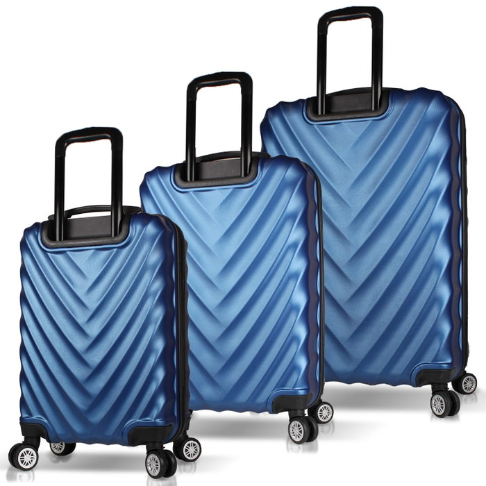 Zoozie Bags 6654 Juego de Maletas de 3 Piezas ABS Azul Oscuro con 4 Ruedas Dobles Multidireccionales 360° y Cierre con Cremallera Codificado Zoozie Bags 6654 Juego de Maletas de 3 Piezas ABS Azul Oscuro con 4 Ruedas Dobles Multidireccionales 360° y Cierre con Cremallera Codificado