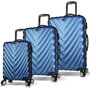 Zoozie Bags 6654 Juego de Maletas de 3 Piezas ABS Azul Oscuro con 4 Ruedas Dobles Multidireccionales 360° y Cierre con Cremallera Codificado