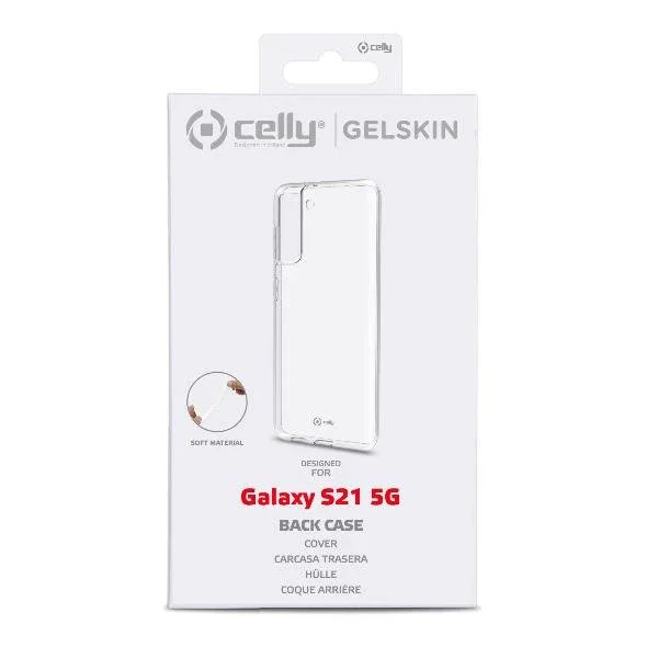 Celly GELSKIN993 Funda Transparente de Caucho para Samsung Galaxy S21 5G, Resistente a Golpes y Rayones