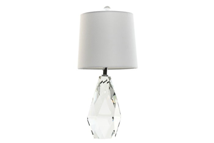DKD Home Decor Lámpara de Sobremesa Cristal y Lino 23x23x50 cm DKD Home Decor Lámpara de Sobremesa Cristal y Lino 23x23x50 cm