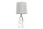 DKD Home Decor Lámpara de Sobremesa Cristal y Lino 23x23x50 cm