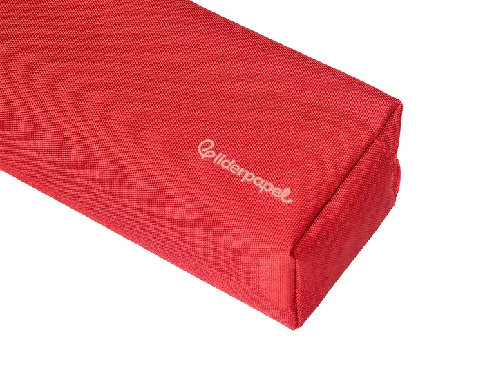 Liderpapel Estuche portatodo Classic rectangular con asa, 2 cremalleras, rojo