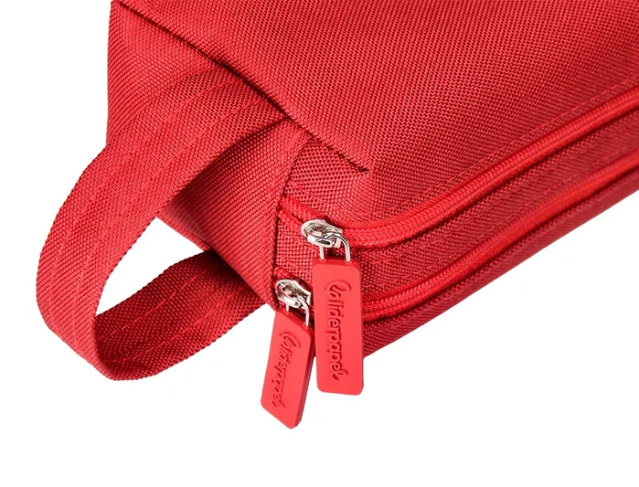 Liderpapel Estuche portatodo Classic rectangular con asa, 2 cremalleras, rojo