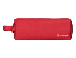 Liderpapel Estuche portatodo Classic rectangular con asa, 2 cremalleras, rojo