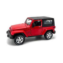 MSZ Jeep Wrangler Coche de Juguete a Escala 1:32 Pullback en Metal Die-Cast - Rojo - D00374