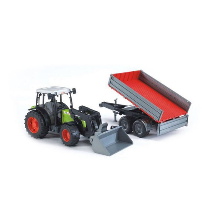 Bruder Tractor Claas Nectis 267 F con Pala Frontal y Remolque Bruder Tractor Claas Nectis 267 F con Pala Frontal y Remolque