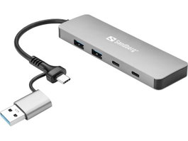 SANDBERG Hub USB-C/A con 2xUSB-A y 2xUSB-C