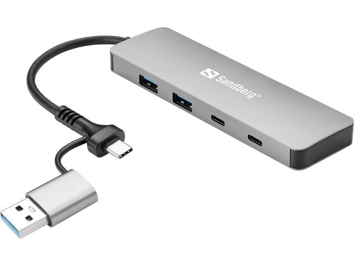 Sandberg Hub USB-C/A a 2xUSB-A y 2xUSB-C 5 Gbit/s Sandberg Hub USB-C/A a 2xUSB-A y 2xUSB-C 5 Gbit/s