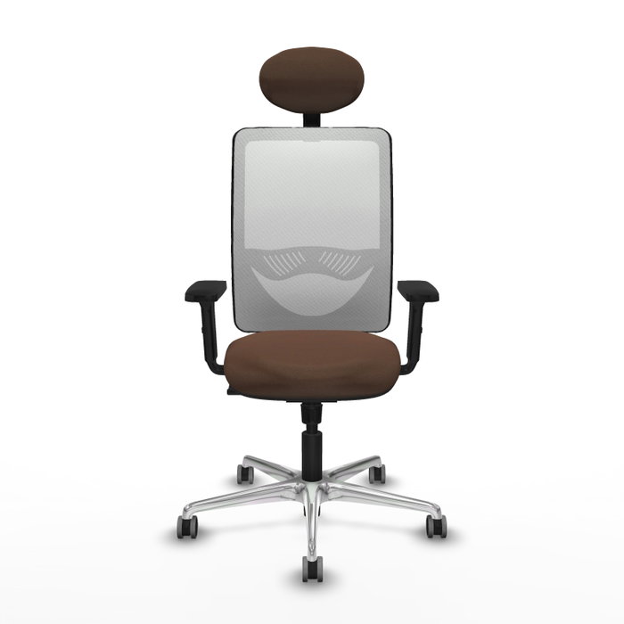PIQUERAS Y CRESPO Silla de oficina Zulema con mecanismo Sincro, Tela Marrón y Malla Blanca PIQUERAS Y CRESPO Silla de oficina Zulema con mecanismo Sincro, Tela Marrón y Malla Blanca