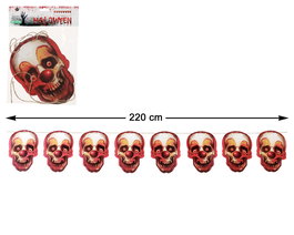Guirnalda de Payaso Diabólico con Calaveras para Halloween de 220 cm