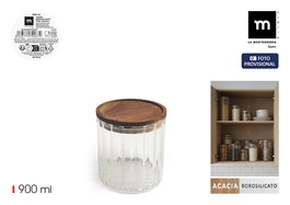 Inde Tarro de cristal Boro Ottico T/Acacia Red.900M La Mediterran, 900 ml, 11.2 x 11.2 x 12 cm (12 Unidades)