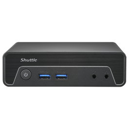 Shuttle NE10N N100 Barebone Mini PC, Intel N100 4 Núcleos, 16GB DDR4, HDMI 2.0, DisplayPort 1.4, USB 3.2, Windows 11, 0.6L, Negro
