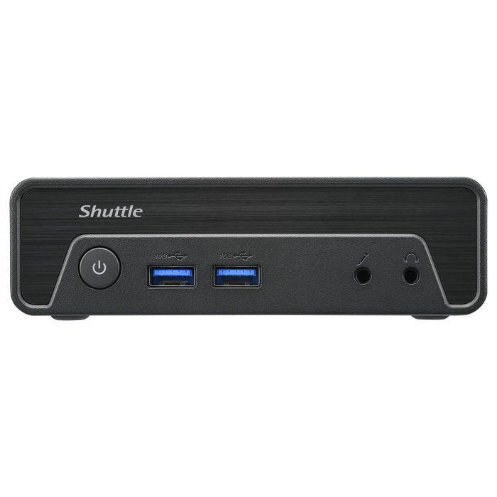 Shuttle NE10N N100 Barebone Mini PC, Intel N100 4 Núcleos, 16GB DDR4, HDMI 2.0, DisplayPort 1.4, USB 3.2, Windows 11, 0.6L, Negro