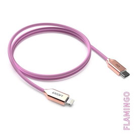 Cable Groovy Cable Usb-C - Lightning Apple Alto Rendimiento 2,0A Rosa Pantone C672 1 M.