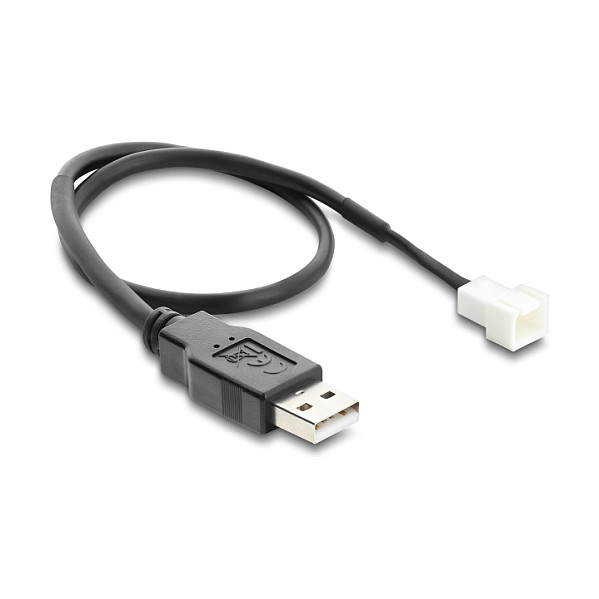 DeLOCK Cable de ventilador USB 2.0 Tipo-A a 3 pines 30 cm