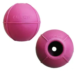Rucan Pelota para Perros Grande Lila de Caucho Natural Aromatizado con Relleno para Premios, Alta Dureza, Diámetro 7cm