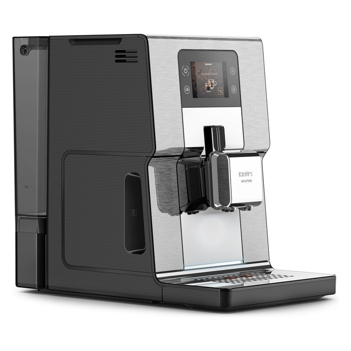 Krups EA877D10 Intuition Experience+ Máquina Espresso Automática, 3L, Molinillo de Granos Integrado, 1550W, Negro y Acero Pulido