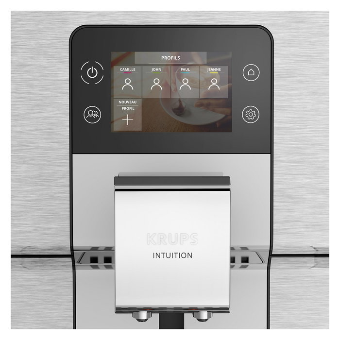 Krups EA877D10 Intuition Experience+ Máquina Espresso Automática, 3L, Molinillo de Granos Integrado, 1550W, Negro y Acero Pulido