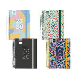 Agenda Escolar (2025-26) Finocam Catalan Secundaria Espiral Tapa Pp D/P 8º 120X164 Con Goma Assortiment Pack De 8