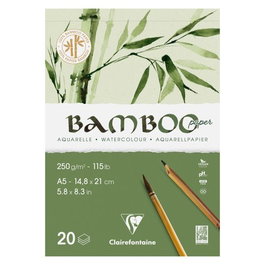 CLAIREFONTAINE Bloc de Dibujo Bamboo Aquarelle Blanco Grano Fino A5