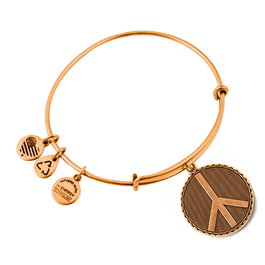 Alex And Ani Pulsera con Símbolo de Paz en Dorado