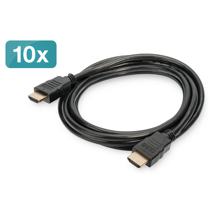 Digitus HDMI AK-990920-020-S 4K UHD con Ethernet, 2 m, Paquete de 10 Digitus HDMI AK-990920-020-S 4K UHD con Ethernet, 2 m, Paquete de 10