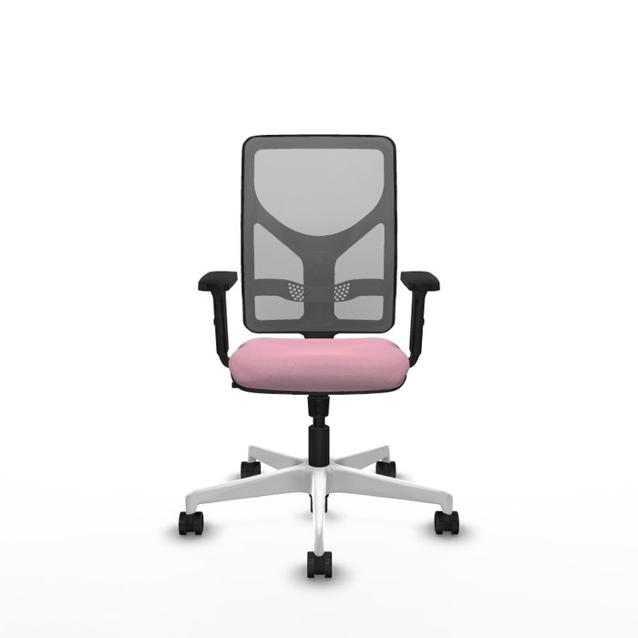 PIQUERAS Y CRESPO Silla de oficina Motilla con mecanismo Sincro, Rosa y Gris