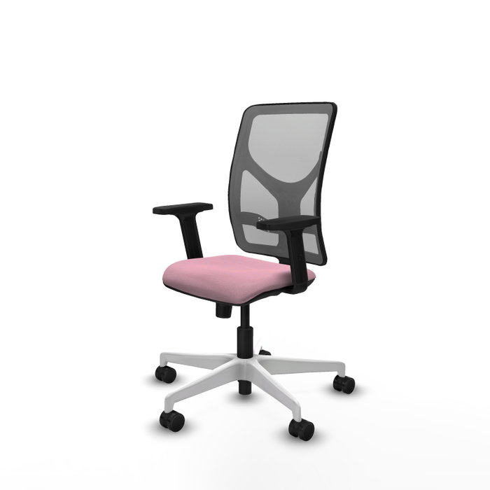 PIQUERAS Y CRESPO Silla de oficina Motilla con mecanismo Sincro, Rosa y Gris