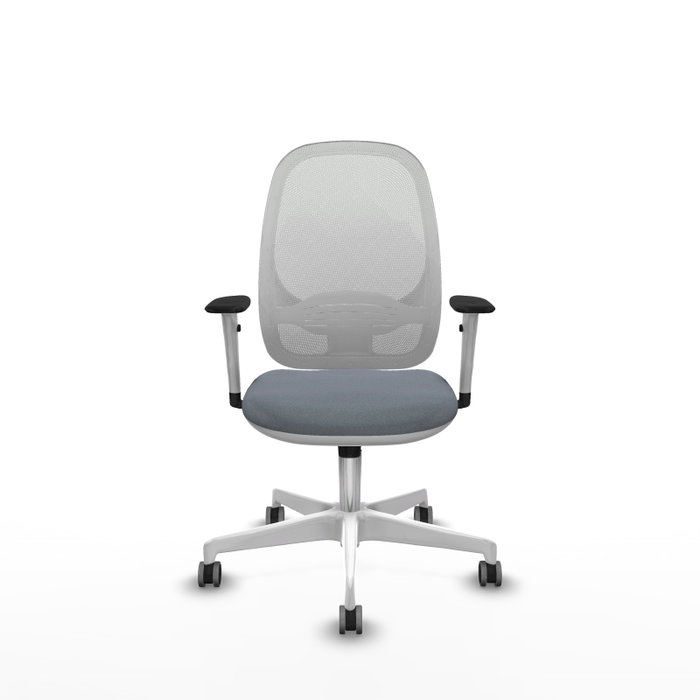 PIQUERAS Y CRESPO Silla de oficina Cilanco con mecanismo Sincro, Gris y Blanco