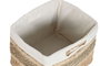DKD Home Decor Set de 3 Cestas de Seagrass y Tela Natural 40x33x28 cm