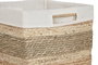 DKD Home Decor Set de 3 Cestas de Seagrass y Tela Natural 40x33x28 cm