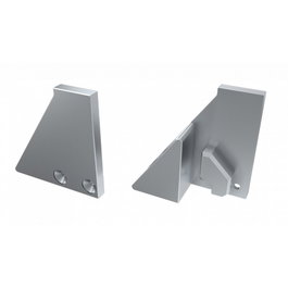 Tapón Final Perfíl Tipo I6 (Cristal 6mm) - Aluminio-Plata- Izquierda - Con Agujero