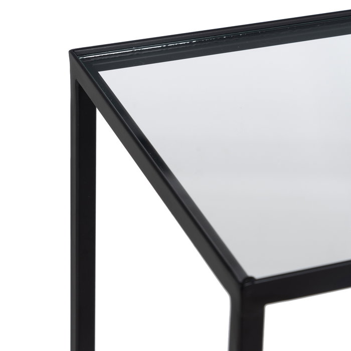 Estantería Negro Metal-Cristal 65 X 25 X 110 cm