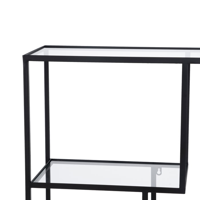 Estantería Negro Metal-Cristal 65 X 25 X 110 cm