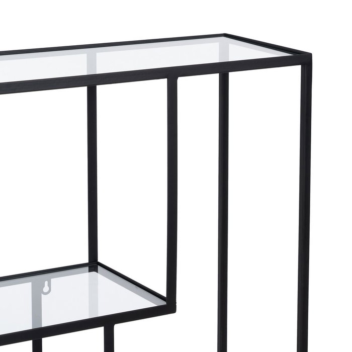 Ixia Estantería Negro Metal-Cristal 65 x 25 x 110 cm