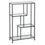 Ixia Estantería Negro Metal-Cristal 65 x 25 x 110 cm