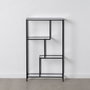 Ixia Estantería Negro Metal-Cristal 65 x 25 x 110 cm