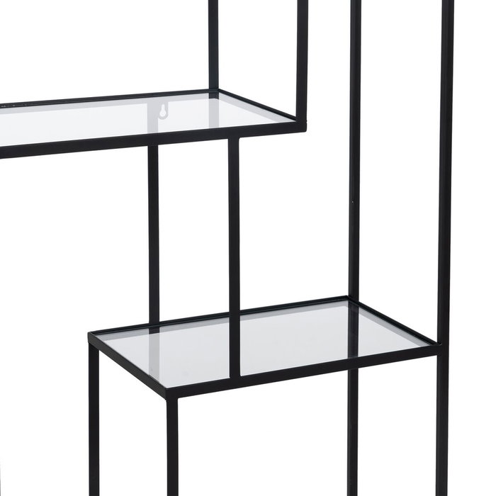 Ixia Estantería Negro Metal-Cristal 65 x 25 x 110 cm