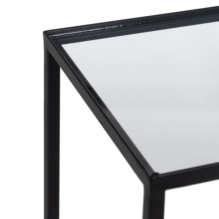 Ixia Estantería Negro Metal-Cristal 65 x 25 x 110 cm