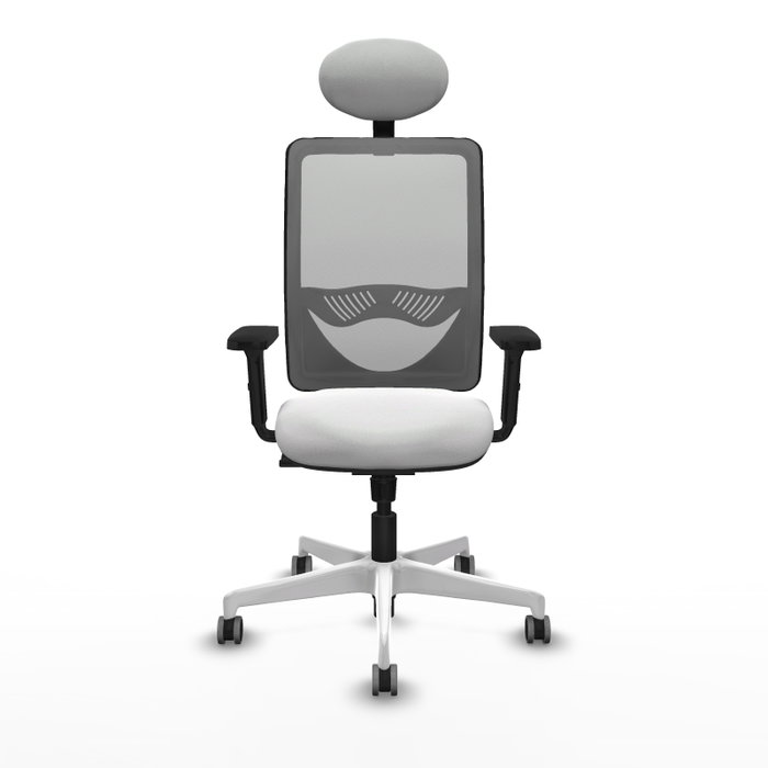 PIQUERAS Y CRESPO Silla de oficina Zulema con mecanismo Sincro, Tela Blanca y Malla Gris PIQUERAS Y CRESPO Silla de oficina Zulema con mecanismo Sincro, Tela Blanca y Malla Gris