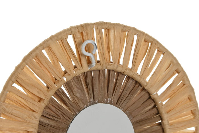 DKD Home Decor Perchero Pared Boho Natural Metal Rafia 6 x 20 x 16 cm Set de 3