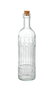 La Mediterran Botella de Vidrio Transparente con Tapa de Corcho 3 Sellos 1L 8x31.5 cm (12 Unidades)