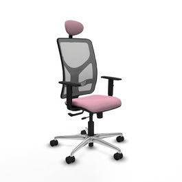 PIQUERAS Y CRESPO Silla de oficina Motilla Rosa y Gris