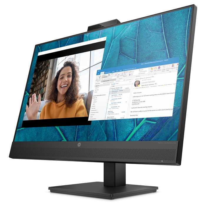 HP M27m Monitor Conferencias 27" Full HD IPS 75Hz, 5ms, USB-C, HDMI, DisplayPort, Altavoces y Cámara 5MP Incorporados, Negro