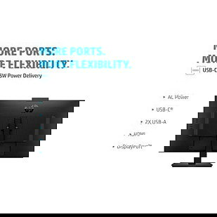 HP M27m Monitor Conferencias 27" Full HD IPS 75Hz, 5ms, USB-C, HDMI, DisplayPort, Altavoces y Cámara 5MP Incorporados, Negro