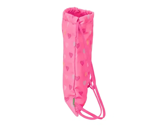 Bolsa Mochila con Cuerdas Benetton Heart Rosa 35 x 40 x 1 cm