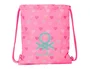 Bolsa Mochila con Cuerdas Benetton Heart Rosa 35 x 40 x 1 cm