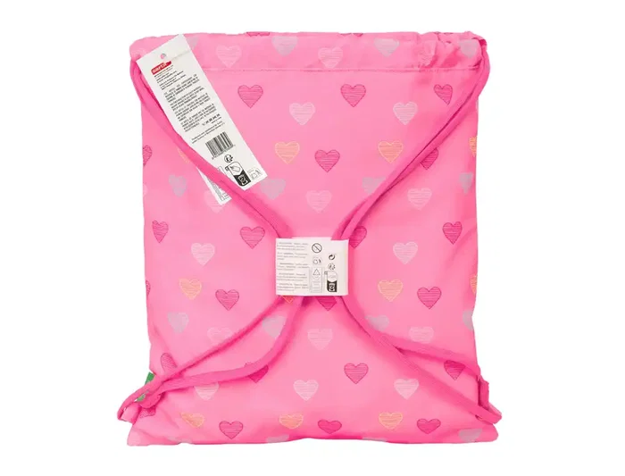 Bolsa Mochila con Cuerdas Benetton Heart Rosa 35 x 40 x 1 cm