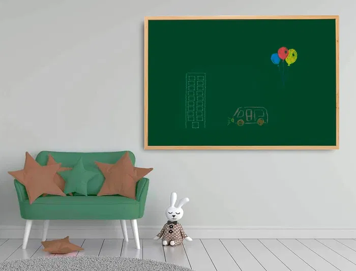 Q-connect Pizarra Verde Lacada Marco Madera 120x90 cm